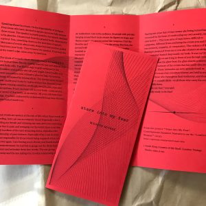 Folded interior pages of Michiyo Miyake’s poetry zine Stare into My Fear