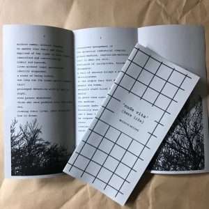 Folded interior pages of Michiyo Miyake’s poetry zine , ‘nuda vita’