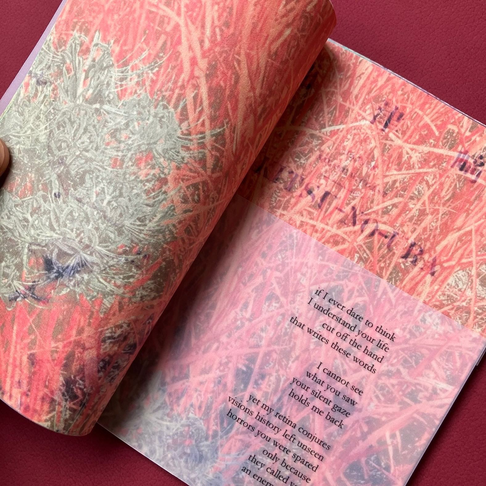Inside page of Michiyo Miyake's stab-bound zine, The Vision You Saw, That I Cannot See