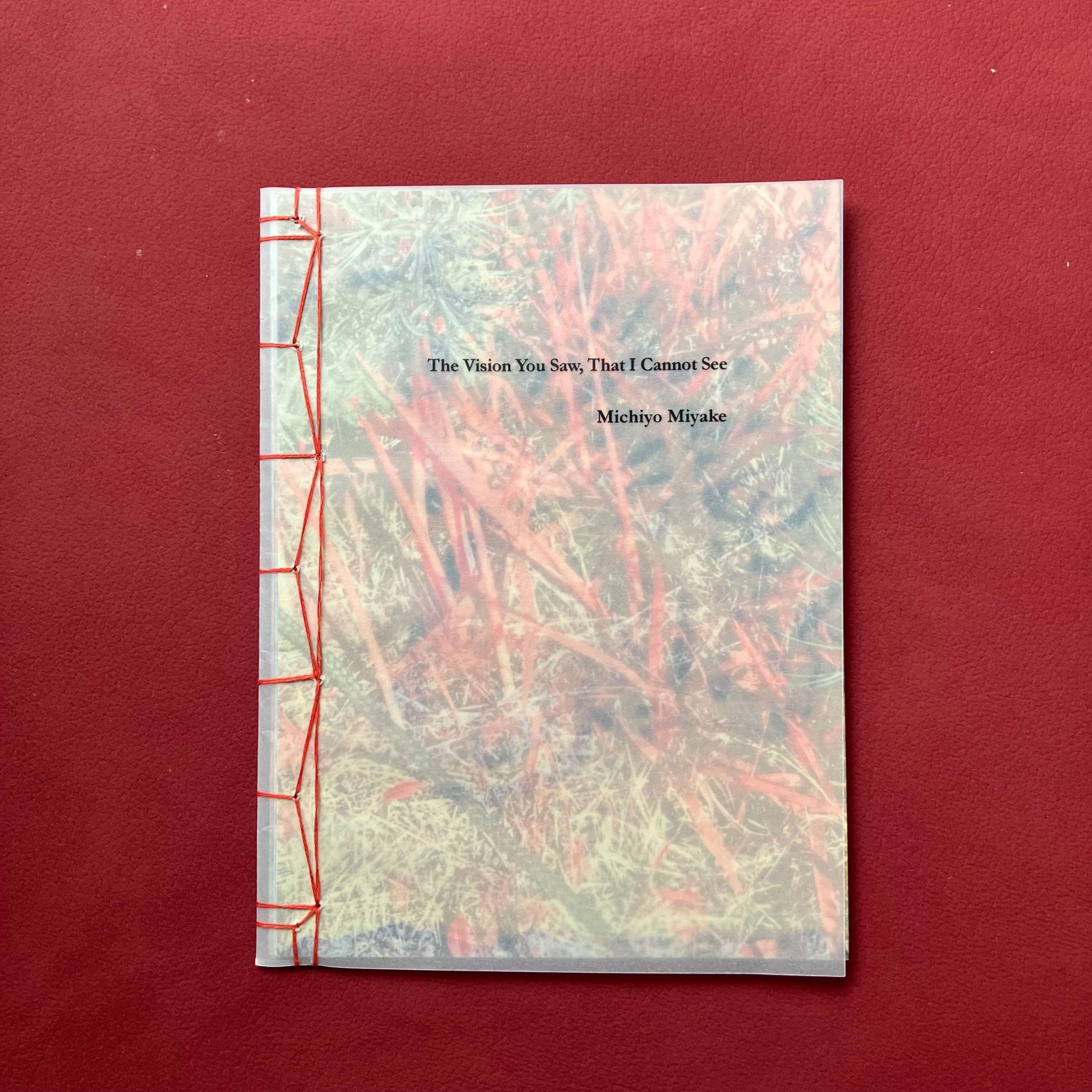 Front cover of Michiyo Miyake's stab-bound zine, The Vision You Saw, That I Cannot See