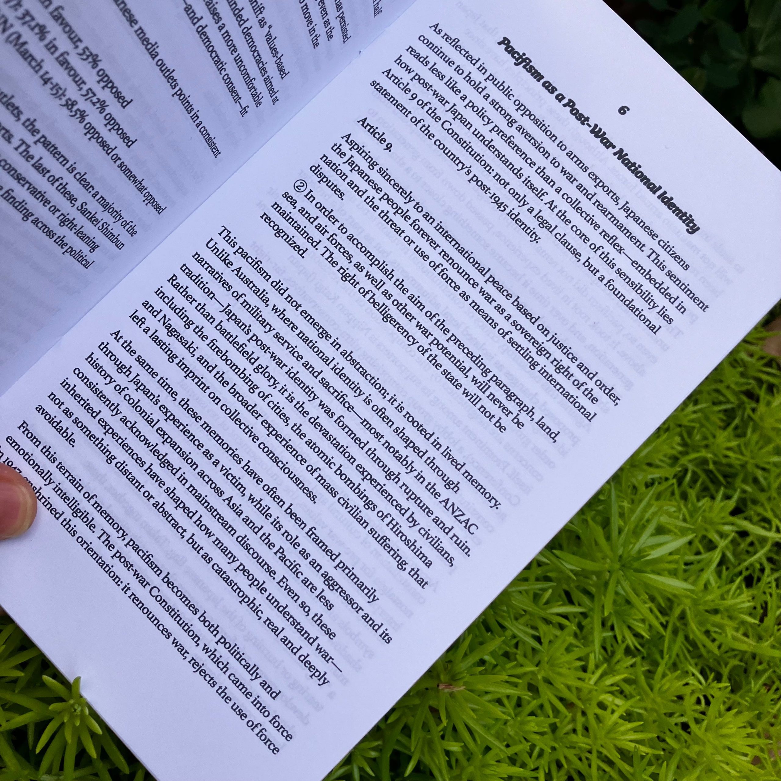 Inside of zine, Public Resistance to Arms Exports in Japan: WJay 57% Say No