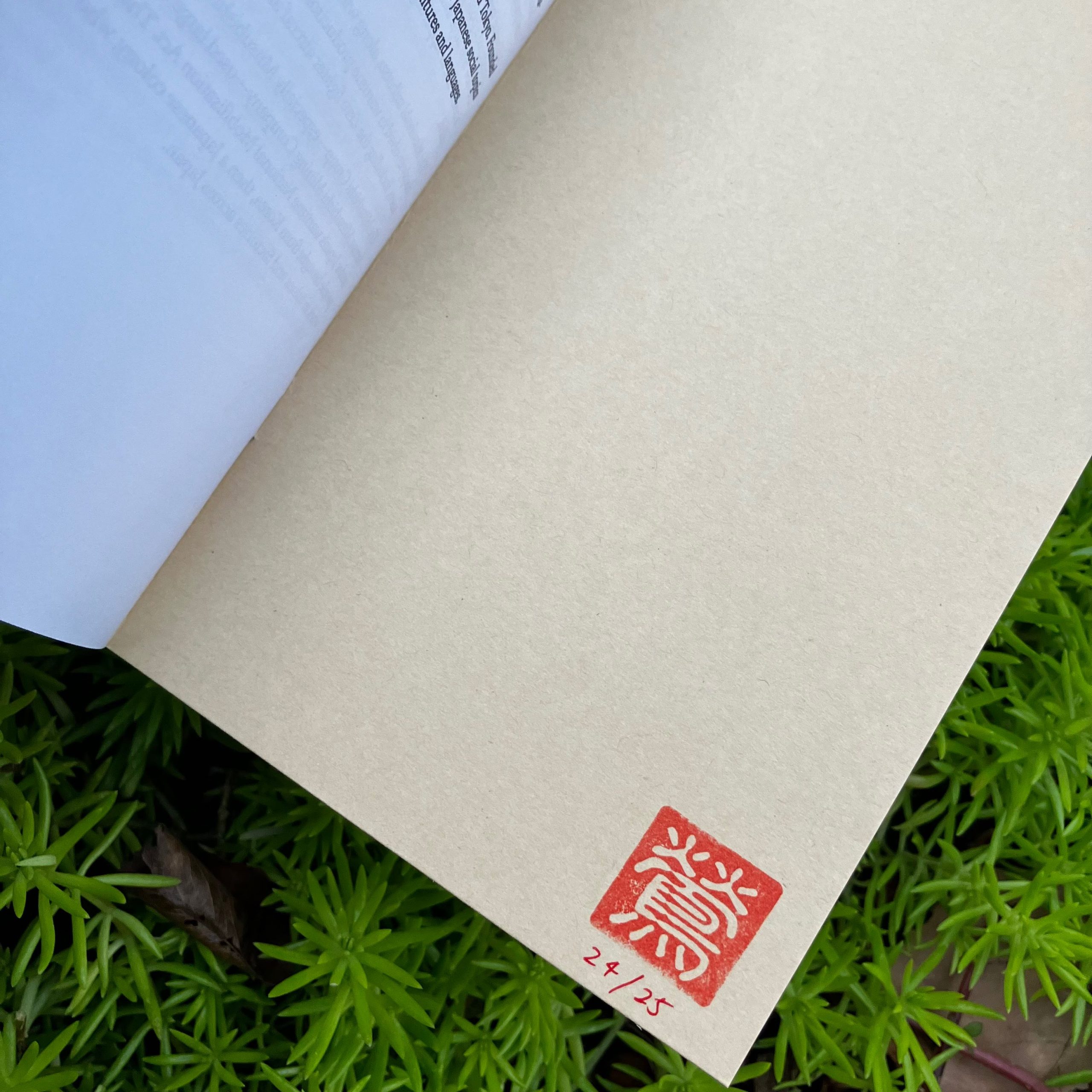 Inside back cover of the zine, Public Resistance to Arms Exports in Japan: Why 57% Say No, showing the Uguisu stamp and limited-edition serial number